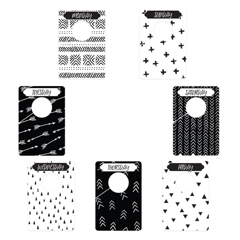 Canopy Street Day Of The Week Closet Dividers/Closet Organizer for Weekly Planning/Modern Clothing Divider Tags/School Morning Organization - Image 1